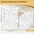 thumbnail image 2 of 64Pcs Cartoon Dinosaur Embroidery Pattern Stabilizer 8.3"x11.7" Cute Dinosaur Soluble Stick and Stitch Embroidery Sticker 4 Sheets Water Hand Sewing DIY Embroidery Paper DIY, 2 of 9