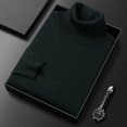 thumbnail image 1 of Suéter de otoño e invierno para hombre, camisa de punto con parte inferior, suéter de cuello alto de color sólido entallado para hombres jóvenes y de mediana edad, multicolor, 1 of 6