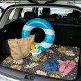 thumbnail image 2 of Xixirimido Universal Car Trunk Mat, All Weather Trunk Protection Cargo Liner Stylish Vehicle Interior Accessories Durable Cargo Mat 29" x 39", Vintage Diasy, 2 of 7