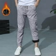thumbnail image 4 of Afdoent Pants For Boys Casual Pants Midweight Thermal Joggers For Big Kids Soft Comfortable Athletic Playwear With Stretch Fit And Adjustable Drawstring For Outdoor Winter 10-11 Years, 4 of 4