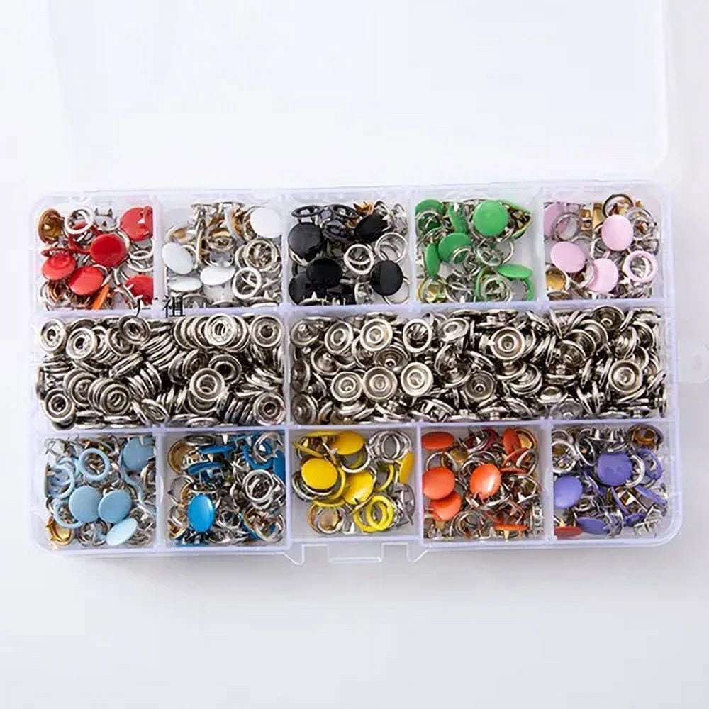 Mandala Crafts Metal Snap Button Kit - Snap On Buttons With Snap Fastener Tool For Sewing Clothing Leather Crafting 10 Assorted Colors 9.5Mm 0.37 Inch