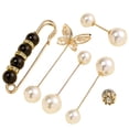 thumbnail image 4 of Ensemble de Pinces à Broches Élégant Faux Châle Pull Perle Clip Broche de Sécurité Bouton, 4 of 6