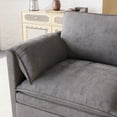 thumbnail image 6 of 141.5" Large Size 6 Seater Sofa Couch, U-Shaped Sofas with Movable Ottoman, Arm with Pockets, Modern Fabric Couches for Living Room, Apartment, Office (Gray), 6 of 11