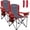 Red, variant on Set of 2 Oversized Camping Chairs, Heavy Duty Support 500 LBS Padded Back and Arm Sport Chairs, Collapsible Folding Chairs w/ Cup Holder Cooler Bag for Outdoor Fishing Garden, Adult Furniture
