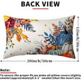 thumbnail image 4 of Blue White Pumpkin Throw Pillow Cover 12x20 Inch Pack of 2 Fallen Leaves Thanksgiving Cushion Pillow Case Square Autumn Maple Leaves Pillowcase for Fall Outdoor Party Bed Sofa Home Car Bedroom, 4 of 6