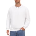 thumbnail image 4 of Men's Pullover Solid Color Crewneck Long Sleeve Gym Casual Sweatshirt L White, 4 of 6