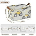 thumbnail image 7 of Yayeee Foldable Storage Basket for Shelves with Handles Set of 2 Waterproof Cloth Bins, Trucks Pattern, 7 of 7