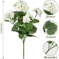 thumbnail image 2 of Zukuco Artificial Flowers for Outdoors, 4 Pack Geraniums Silk Flowers UV Resistant No Fade Faux Flowers Geraniums Bush for Home Outdoor Garden Porch Window Vase Wedding Decor (White), 2 of 7