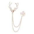 thumbnail image 5 of Rhinestone Deer Pin Fashion Tassel Chain Brooch Christmas Elk Reindeer Pins gold, 5 of 7