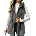 thumbnail image 3 of Winter Vest Fleece for Women Plus Size Cozy Warm Fuzzy Hooded Sleeveless Jackets Lightweight Casual Leisure Zipper Waistcoat Outerwear with Pockets, 3 of 9