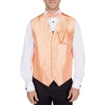 thumbnail image 1 of Men's Solid Fomal Vest, Bow Tie, & Hanky Peach for Tuxedo and Suit, 1 of 1