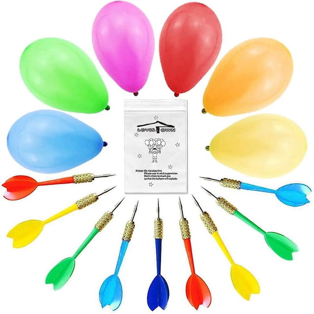 Juegos de Carnaval Globos de Dardos, 500 Piezas Decoraciones de Circo Globos navideños Globos de Agua con 10 Piezas de Dardos para Suministros de Fiesta de Carnaval - -