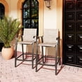 thumbnail image 2 of Pellebant Set of 2 Outdoor Counter Height Bar Stools  Aluminum Patio Bar Chairs,Espresso, 2 of 6
