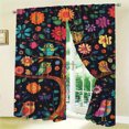 thumbnail image 3 of Boho Floral Tree Blackout Curtains – Abstract Owl and Colorful Flower Design for Living Room and Bedroom, Rod Pocket Drapes,A, 3 of 10