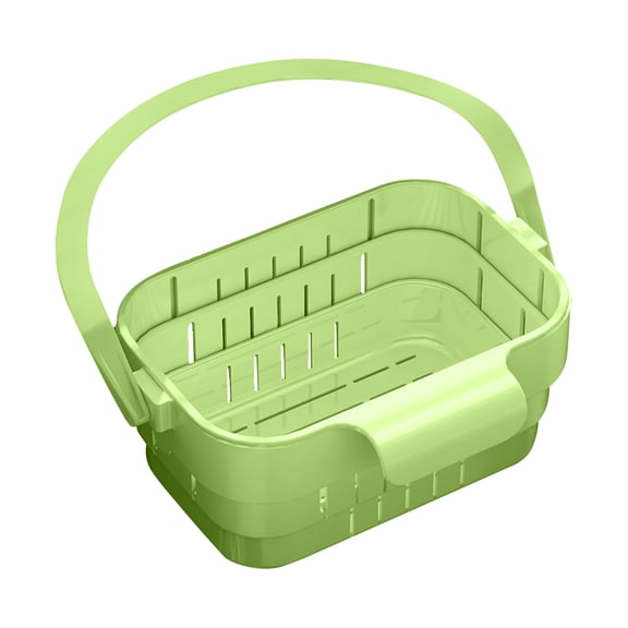 Shower Caddy Basket, Plastic Storage Basket Bathroom, Hanging Shower Caddy College, Drain Slots, Handled Bathroom Storage, Light Green, 1 Pc