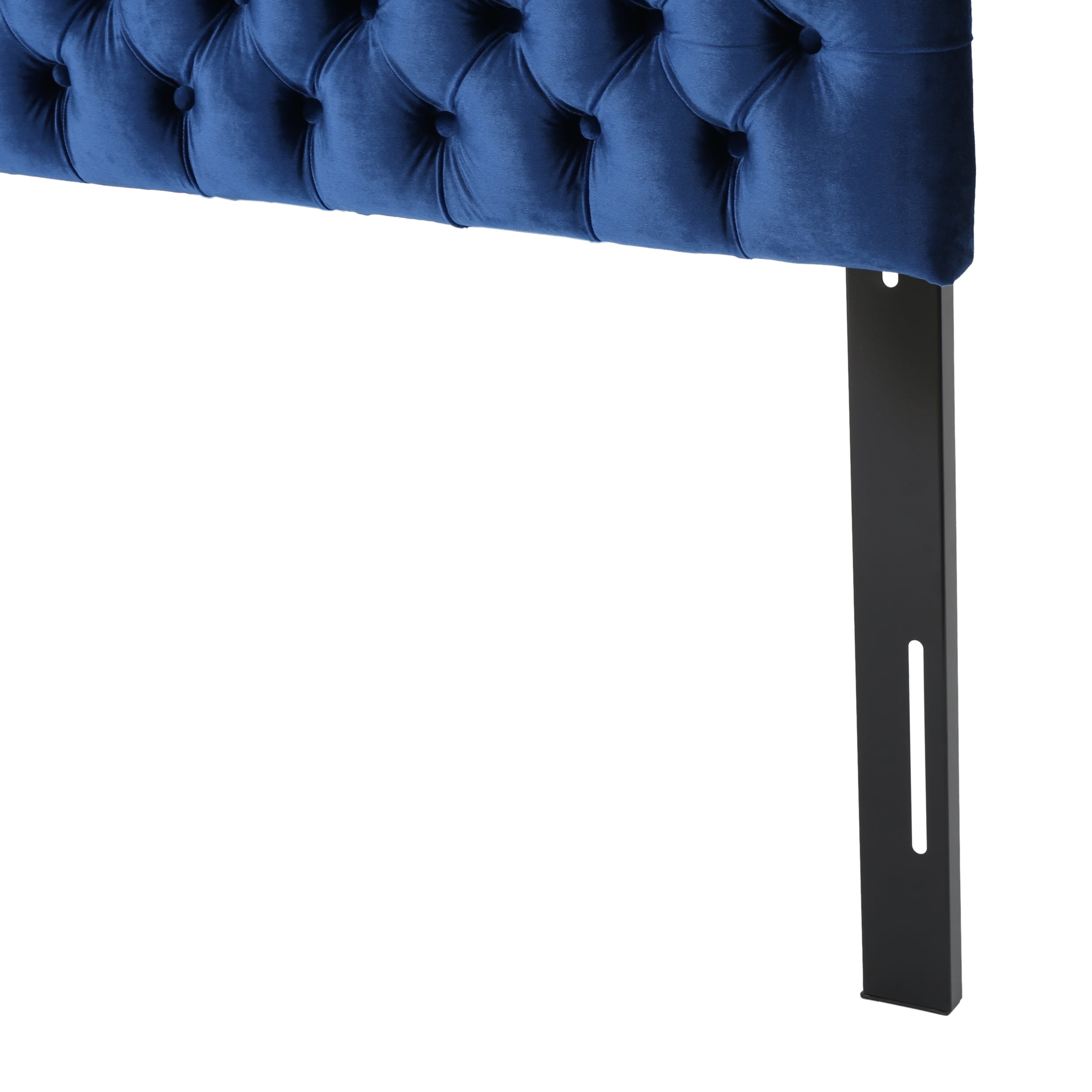 GDF Studio Classic Tufted Adjustable Velvet Headboard, Full/Queen, Navy Blue
