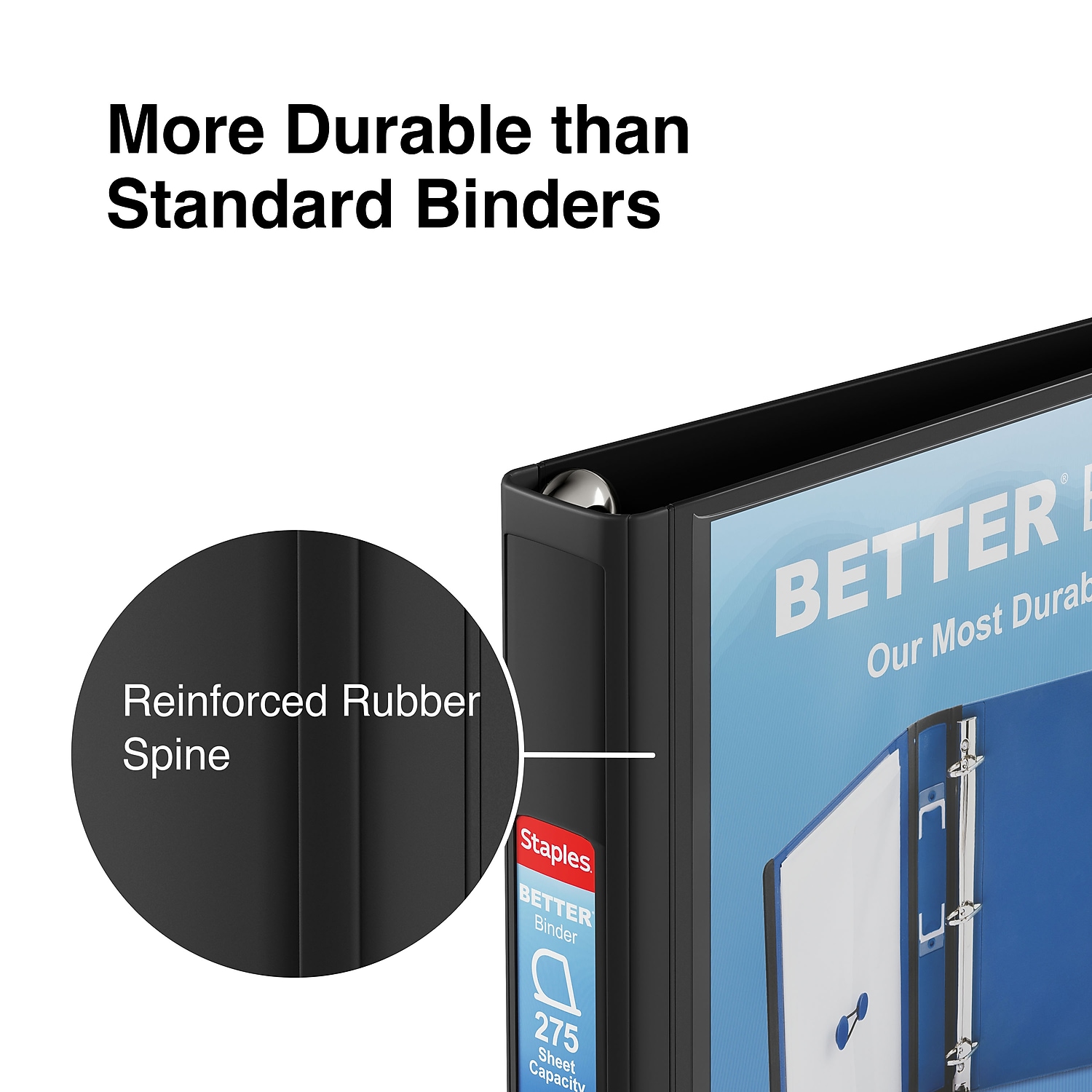 Staples 1" 3-Ring Better Binder Black 3/Pack ST55838-CCVS