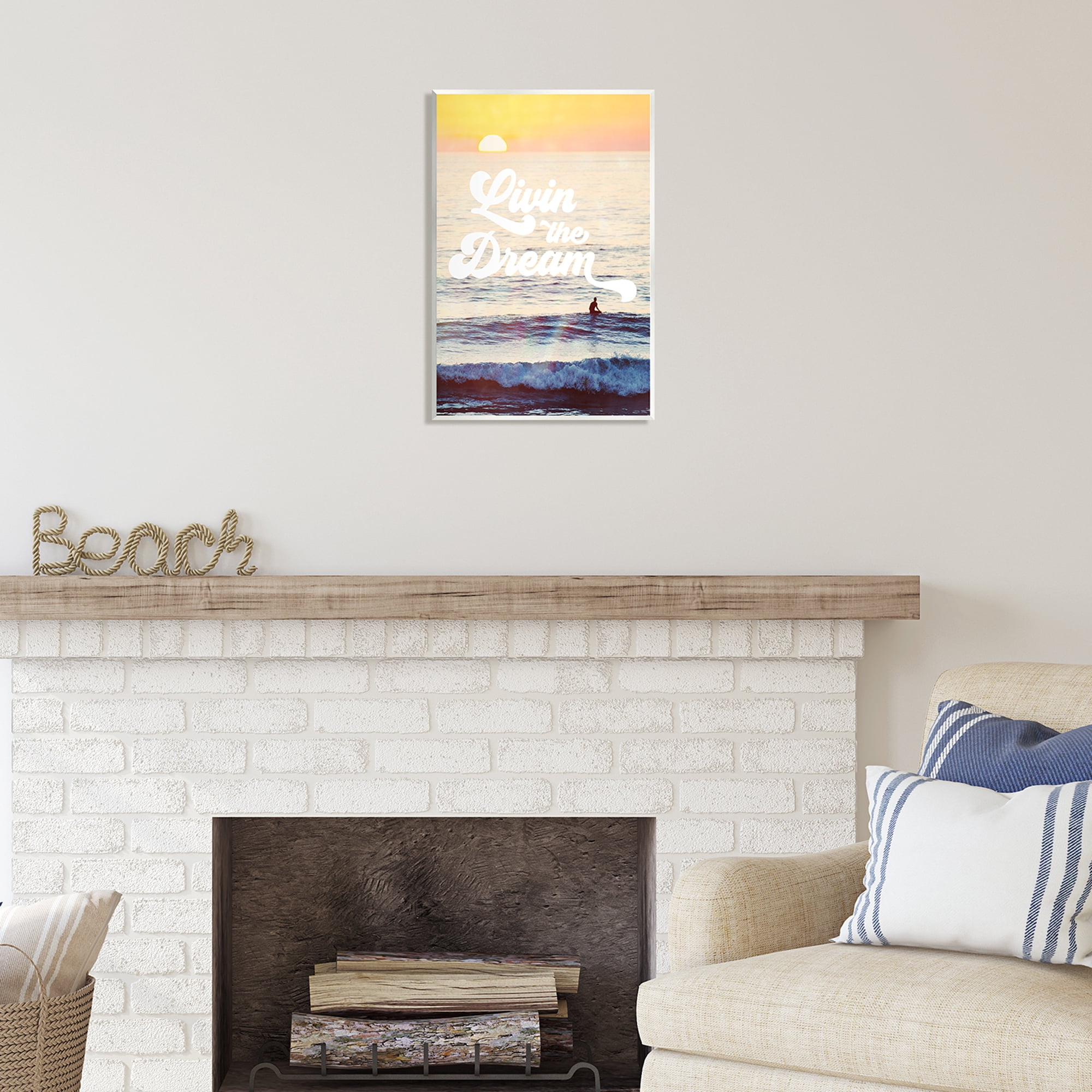 Stupell Industries Livin The Dream Phrase Nature Painting Unframed Art Print Wall Art, 13 x 19
