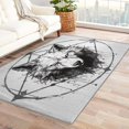 thumbnail image 1 of Animal Wolf Area Rug 4x6, Wolves Rugs for Bedroom Living Room, Black Carpet, Machine Washable Rug, Non Slip Soft Low Pile Rugs Home Decor Medium Carpets T6&-76, 1 of 7