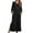 Black, variant on Lolmot Long Cotton Nightgown For Women Ultra-Soft Short Sleeve Nightshirt Outer Wearing Sleepwear With Pocket