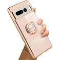 thumbnail image 6 of Compatible with Google Pixel 7 Plus 5G Case Heart Plating Kickstand Mental Ring Luxury Elegant Case Camera Protector TPU Shockproof Back Cover Designed for Google 7 Plus 5G Case -Black, 6 of 10