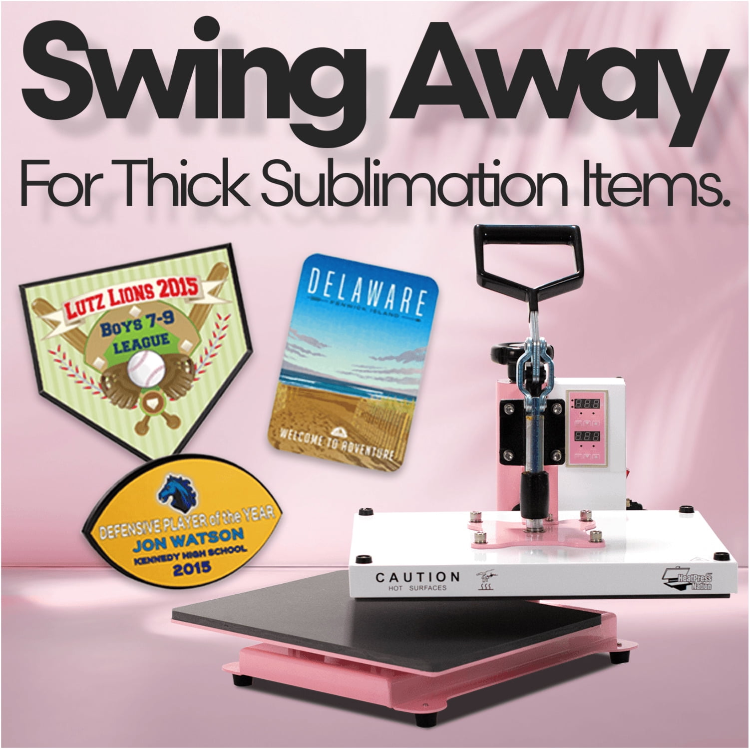 HPN CraftPro 12" x 15" Swing Away Heat Press : Pink