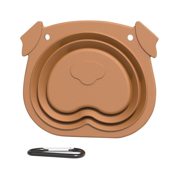 Foldable Dog Bowl Cat Dog Water Bowl Portable Pet Food Tray Walking Travel With Cover 1 Mountaineering Buckle