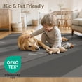 thumbnail image 4 of ODIKA 6'x9' Gray Charcoal Geometric Pattern Washable Area Rug Modern Diagonal Abstract Motif Design Easy Care, Non-Shedding, for Queen Size Bedroom Under Bed Master Suite, 4 of 7