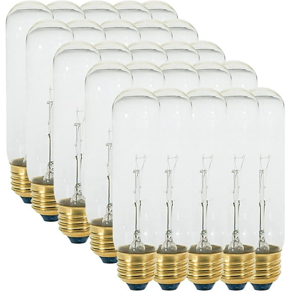 Satco S3252 T10 Incandescent Light Bulbs 40W 120V 2700K E26 Medium Base Dimmable (25 Pack)