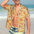 thumbnail image 4 of Picia Cute Pizza In Various Gentle Cotton Regular Fit Short Sleeve Casual Hawaiian Shirt for Men-Small, 4 of 8