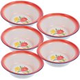 thumbnail image 2 of Shisuyan 5pcs Bowl Enamelware Bowls Snacks Camping Picnic Soup Basin Reusable Soup Bowl Set, 2 of 8