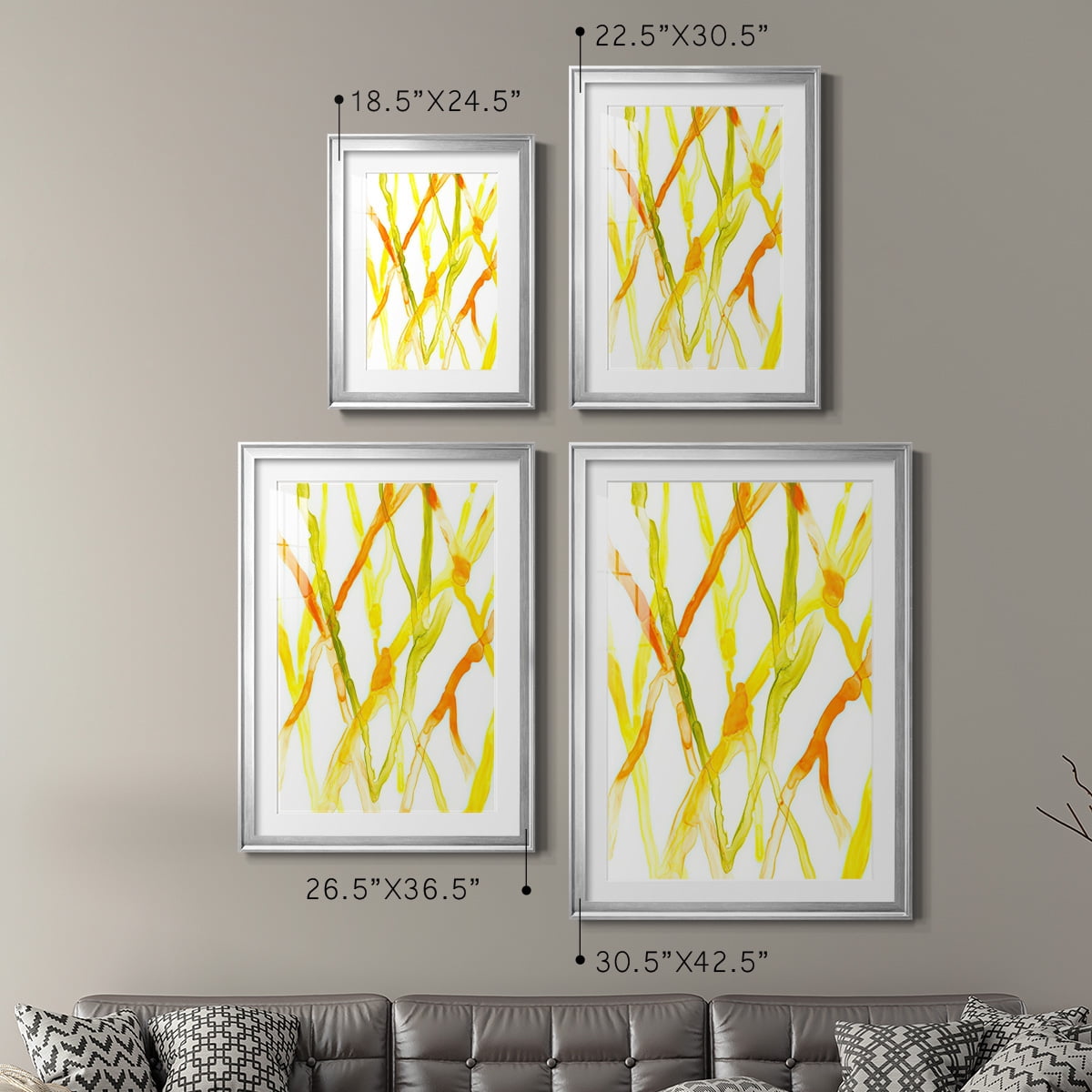 Wexford Home Runnel III Premium Framed Print, 22.5" x 30.5" - Ready to Hang, Silver (Set of 2)