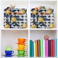 thumbnail image 6 of Yayeee 2 Pack Canvas Storage Basket with Handles for Shelves Fabric Bins Closet Organizer, Beige Plaid Lemon, 6 of 8