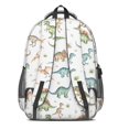 thumbnail image 3 of Dinosaur and Plant White Pattern Backpack for School, Cute School Bag with Adjustable Shoulder Straps and Padded Back, 16.9"x12.6"x5.9", 3 of 5