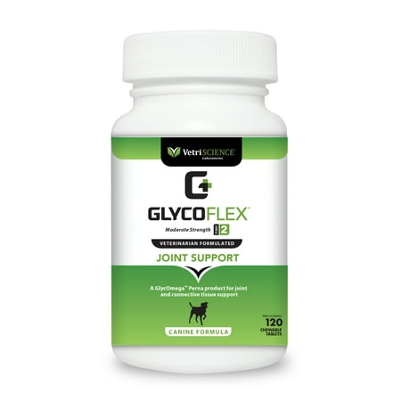 VetriScience Laboratories GlycoFlex 2, Moderate Strength Hip and Joint Supplement for Dogs, Chicken Liver Flavor, 60 Chewable (Best Joint Supplement For Dogs)