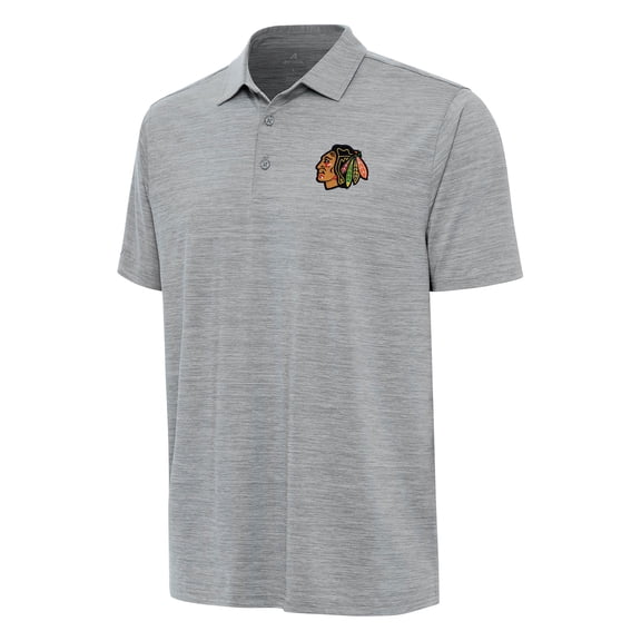 Men's Antigua  Heather Gray Chicago Blackhawks Layout Polo