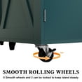thumbnail image 6 of "HLR Large Versatile Folding 51.7"" W Rolling Kitchen Island with Storage, Green", 6 of 8