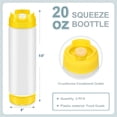 thumbnail image 2 of Yellow Dressings Squeeze Bottles 20oz Plastic Squeeze Bottle Refillable Sauce Dispenser QZS Condiment Dispenser for Restaurants Catering Kitchen 2pcs, 2 of 6