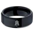 thumbnail image 2 of Handmade Jewelry Mens Black Wedding Band Gamer Tungsten Gift for Mom Class Ring Cool Gifts, 2 of 7