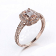thumbnail image 5 of HeartsAndYou 1.4ct Natural Peach Morganite Stylish Engagement Ring 100% 14k SOLID Rose Gold, 5 of 9