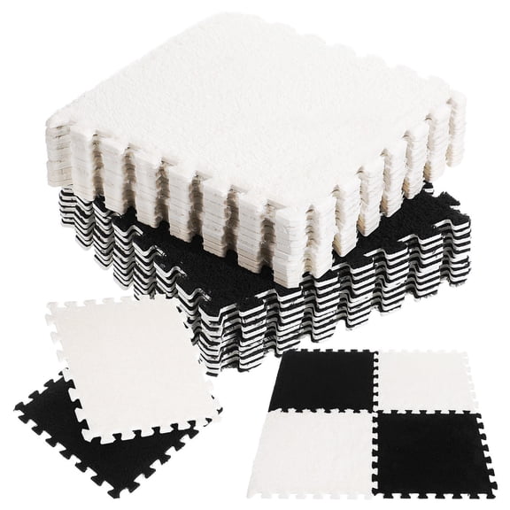 BESTYASH 20Pcs Soft Plush Interlocking Carpet Tiles for Home Flooring, and Comfortable Floor Mats