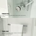 thumbnail image 5 of MCOCOD 56 to 61 in. W x 76 in. H Frameless Double Sliding Shower Door, 3/8" (10 mm) Clear Tempered Glass, Waterproof Bathroom Alcove Shower Doors, Chrome Finish, 5 of 10