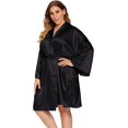 thumbnail image 1 of GFDYREE Women's Plus Size Satin Robes Plus Size Silky Kimonos Robes Sleepwear,Short, 1 of 5