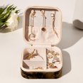 thumbnail image 6 of Print Travel Portable Square Display Case Decorative Box Jewelry Stand Earring Holder for Girls and Women: Stores Rings, Earrings, Necklaces, Bracelets, and More, 6 of 6