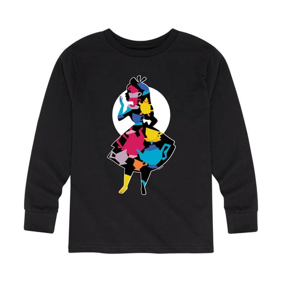 Alice In Wonderland - Alice Silhouette Teacups - Toddler And Youth Long Sleeve Graphic T-Shirt