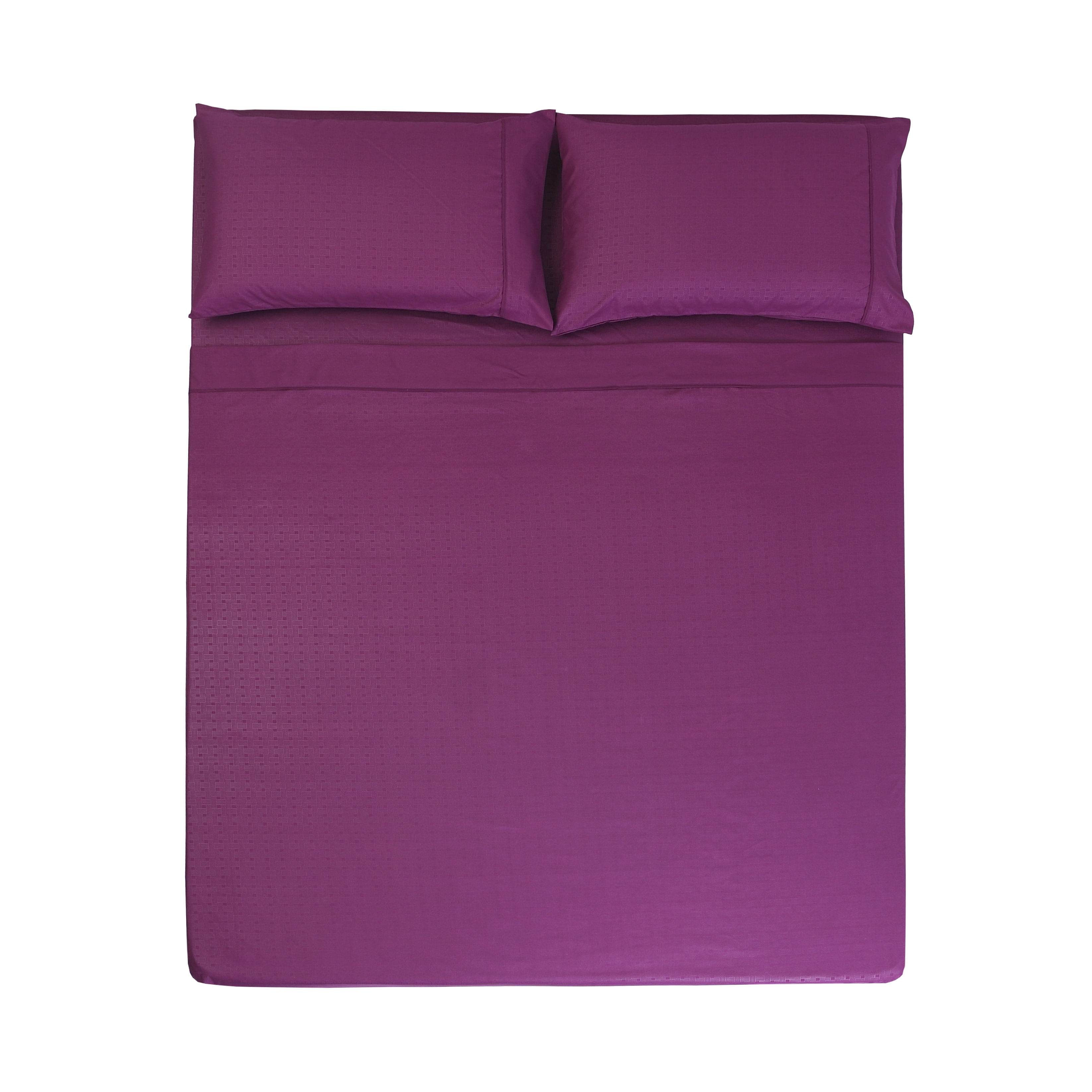 4 PC QUEEN SHEET SET MICROFIBER EMBOSSED PURPLE Series 1600 Walmart
