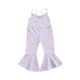 thumbnail image 2 of xiaxaixu Kid Suspender Jumpsuit with Flower Print, Ruffle Hem High Waist, 2 of 7
