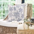 thumbnail image 4 of Hello Autumn Blue Pumpkin Maple Leaf Throw Pillow Covers 18x18 Set of 4, Fall Thanksgiving Harvest Pillows Decor Outdoor Farmhouse Seasonal Throw Cushion Case for Home Sofa Decor, 4 of 6