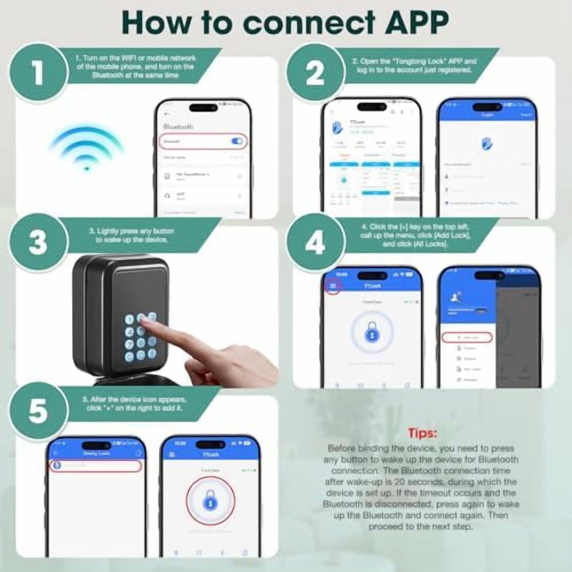Smart Key Lock Box Electronic Bluetooth Lock Box with APP Control & PIN Code Types,Share eKey Wall Mounted Lock Box for Airbnb Realtor House Office with Removable Shackle