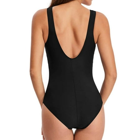 nsendm Bikini Solid Piece Push-Up Swimwear One Print Women Swimsuit Suit Bathing Swimwears Tankinis Set Striped Swimsuit Underwear Black Medium